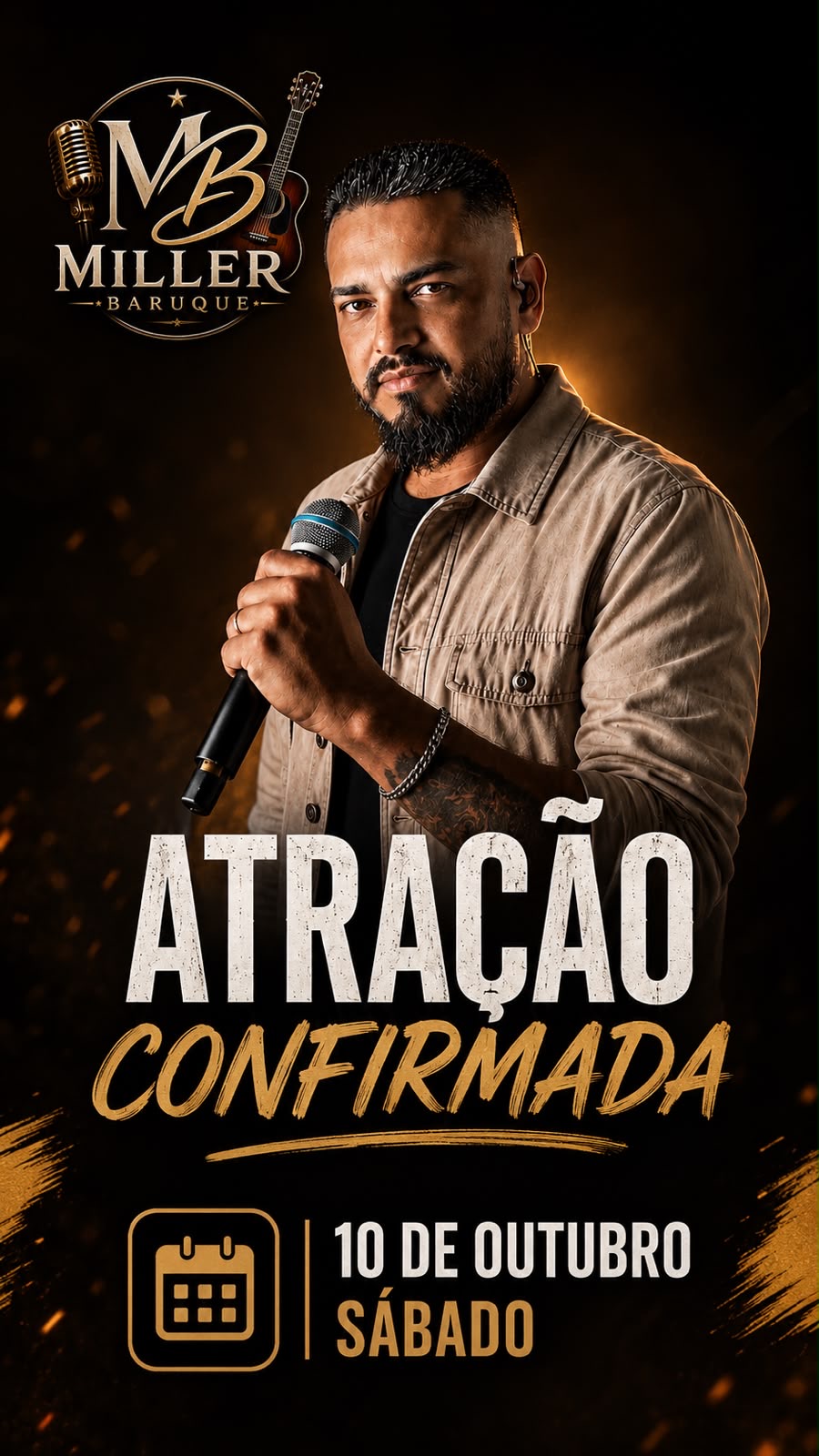 Miller Baruque — atração musical confirmada do Festival de Churrasco Premium 2026